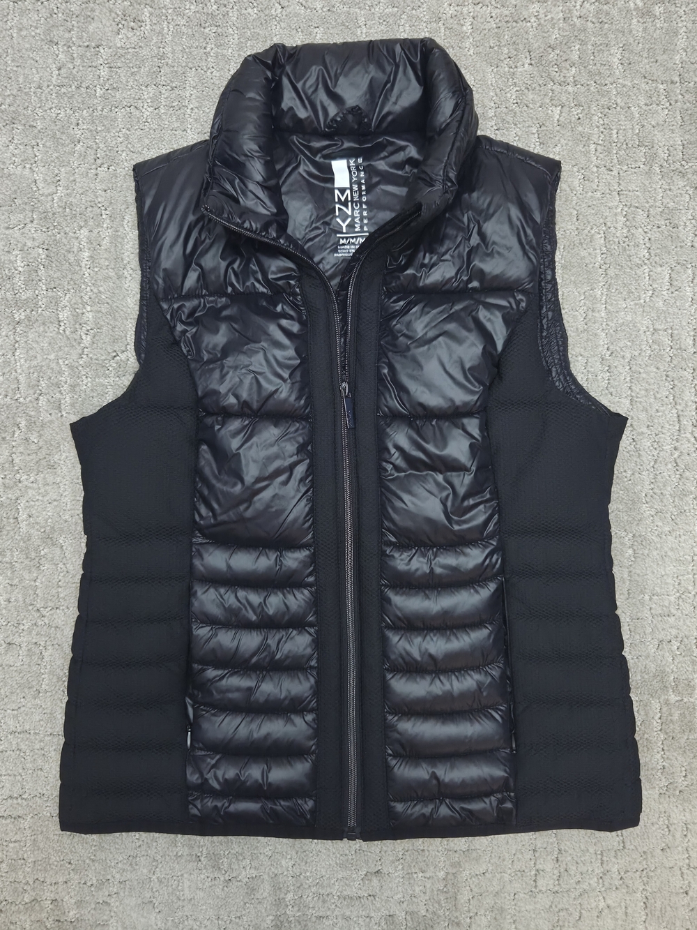 Marc New York Performance Puffer Vest Womens Medium Black Quilted Full Zip